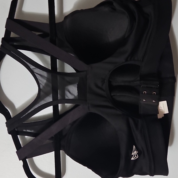 Black Yvette Women's Sports Support Bra Front Closure Size L - Picture 2 of 8